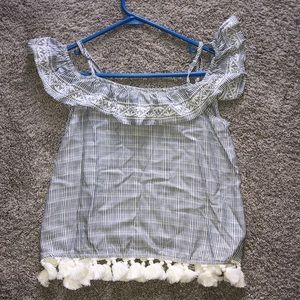 Aeropostal girls shoulder flow top